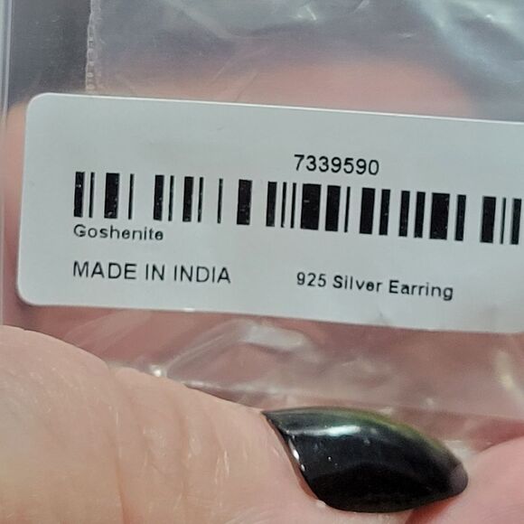 Brazilian Goshenite Solitare Stud Earrings in Sterling Silver - Picture 12 of 14